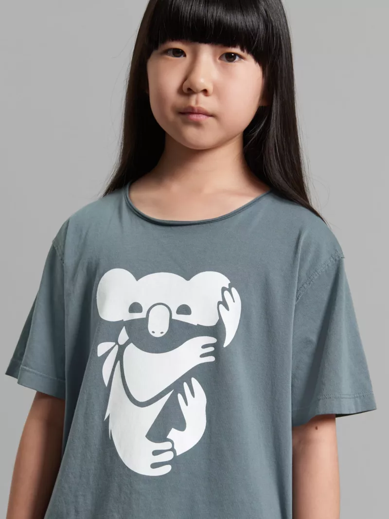 Eli Koala Short Sleeve Tee in Grey - Childrens T Shirts Igm-8