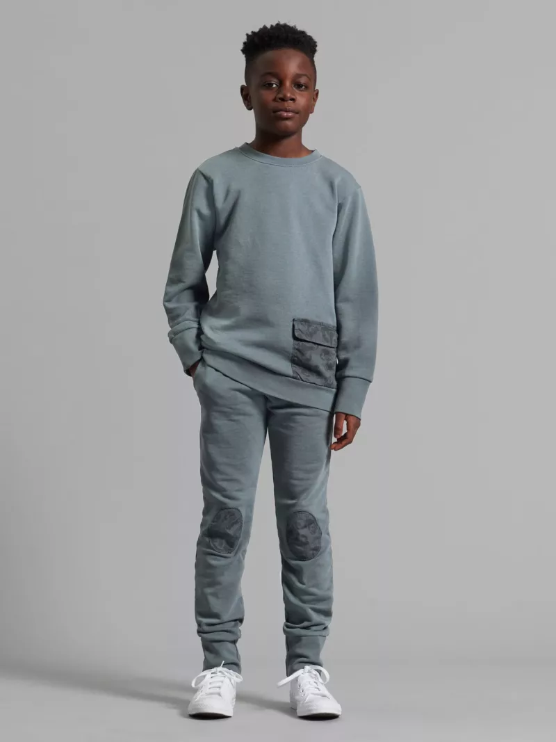 Eli Track Top in Grey - Childrens Sweatshirts Igm-7