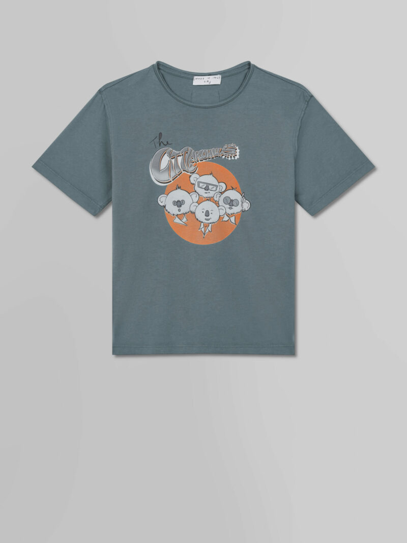 Eli The Koala Band Short Sleeve Tee in Grey - Childrens T Shirts Igm-5