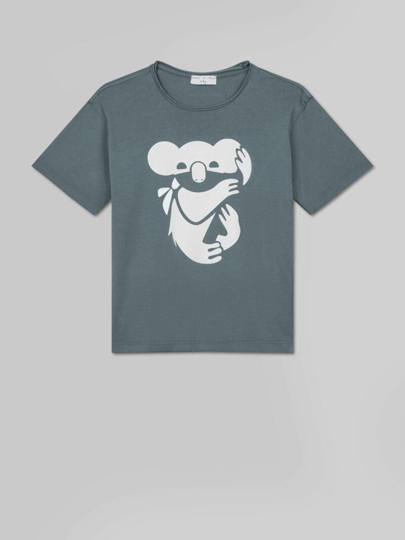 Eli Koala Short Sleeve Tee in Grey - Childrens T Shirts Igm-1