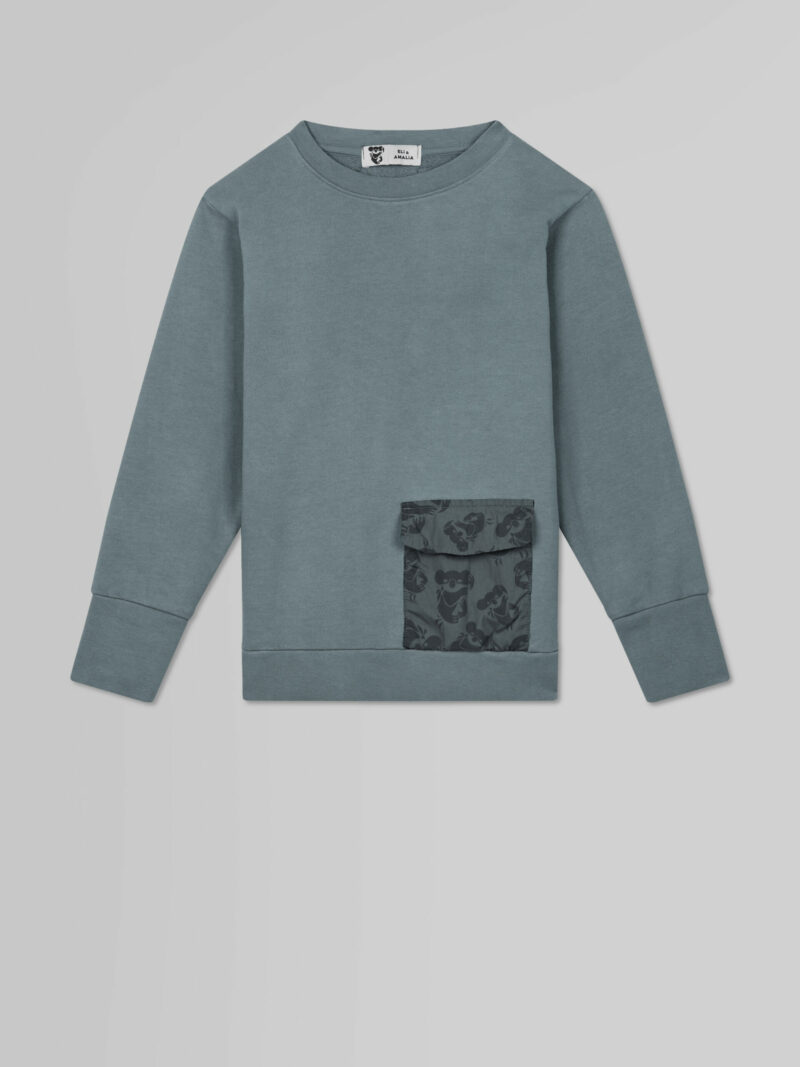 Eli Track Top in Grey - Childrens Sweatshirts Igm-1