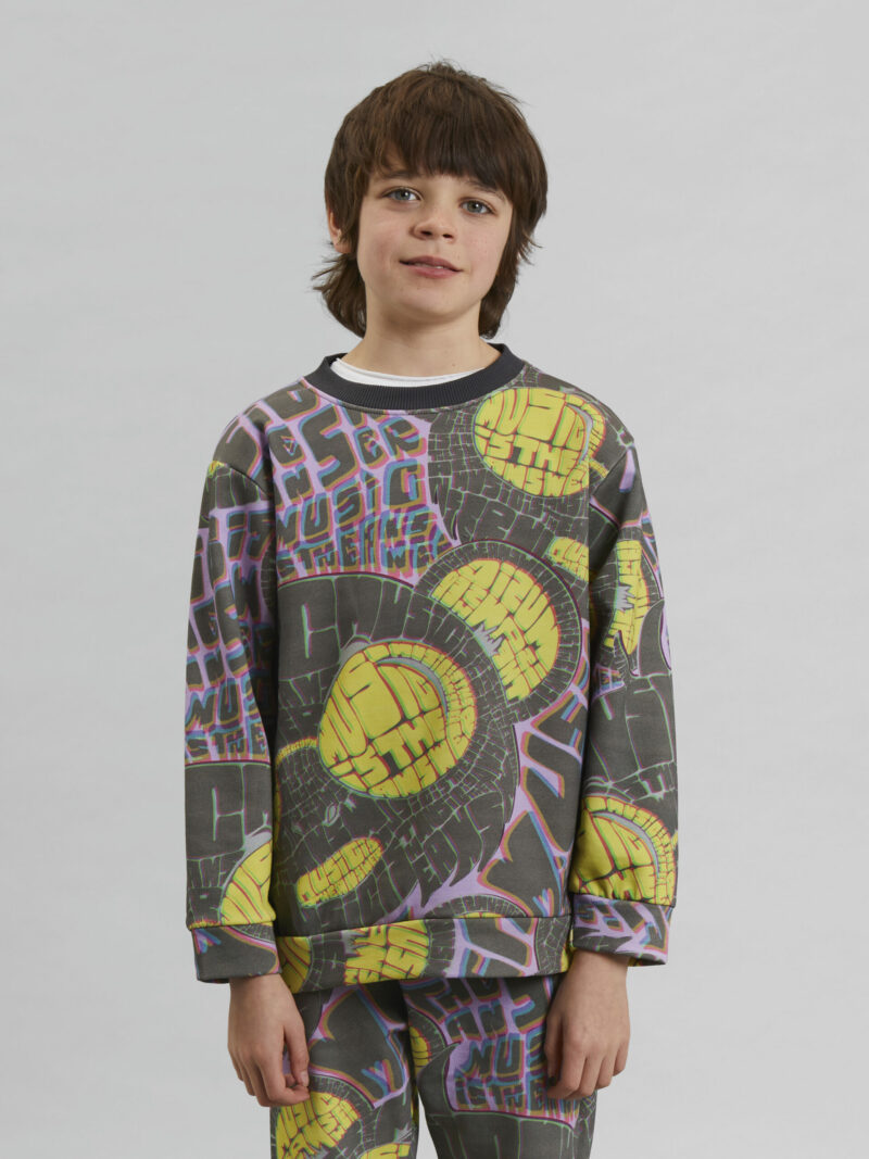 Nicky M.I.T.A. Print Track Top in Grey and Yellow - Childrens Sweatshirts Igm-3