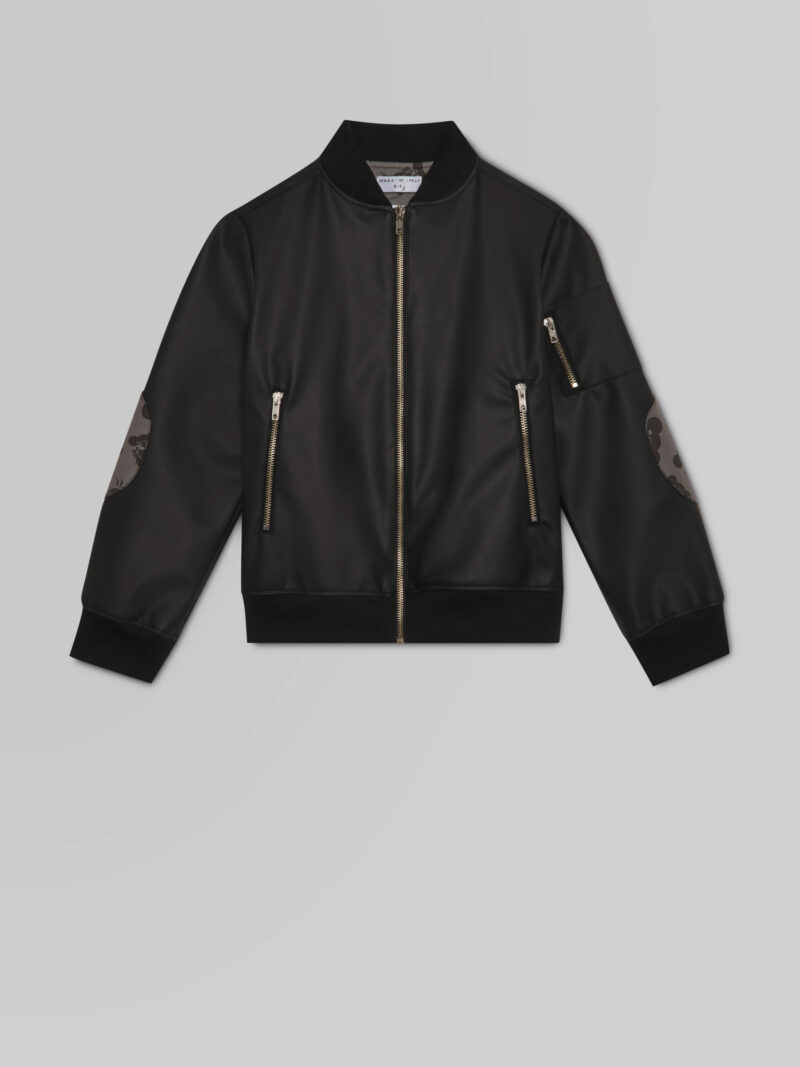 Eli Vegan Leather Bomber in Black - Children'S Bomber Jacket Igm-1