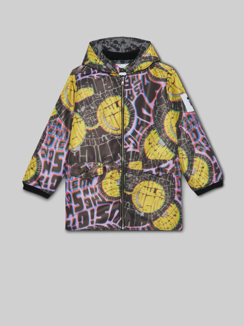 Alex M.I.T.A. Print Coat in Grey and Yellow - Childrens Winter Coats Igm-1
