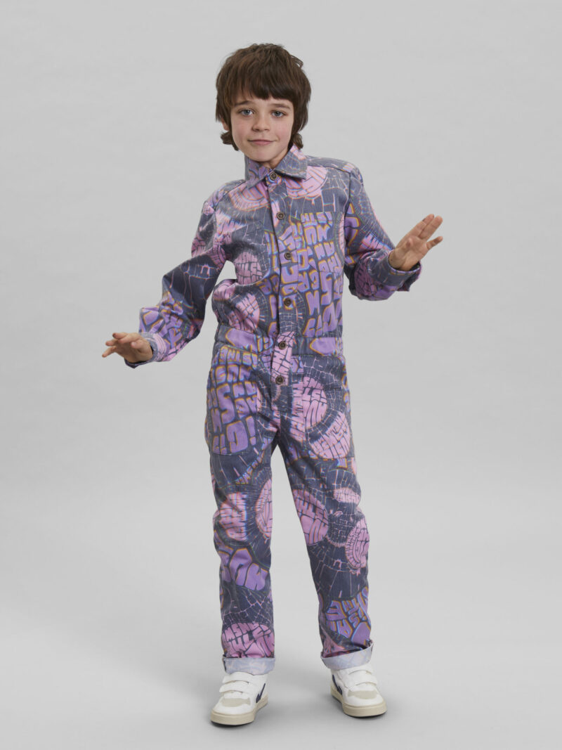 Giugi M.I.T.A Print Jumpsuit in Navy and Pink - Childrens Boiler Suit Igm-5