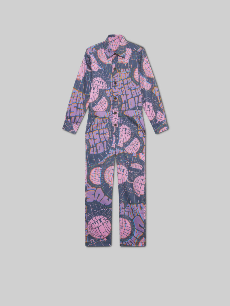 Giugi M.I.T.A Print Jumpsuit in Navy and Pink - Childrens Boiler Suit Igm-1
