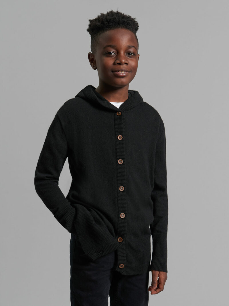 Miami Long Cardigan in Black - Childrens Cardigans Igm-2